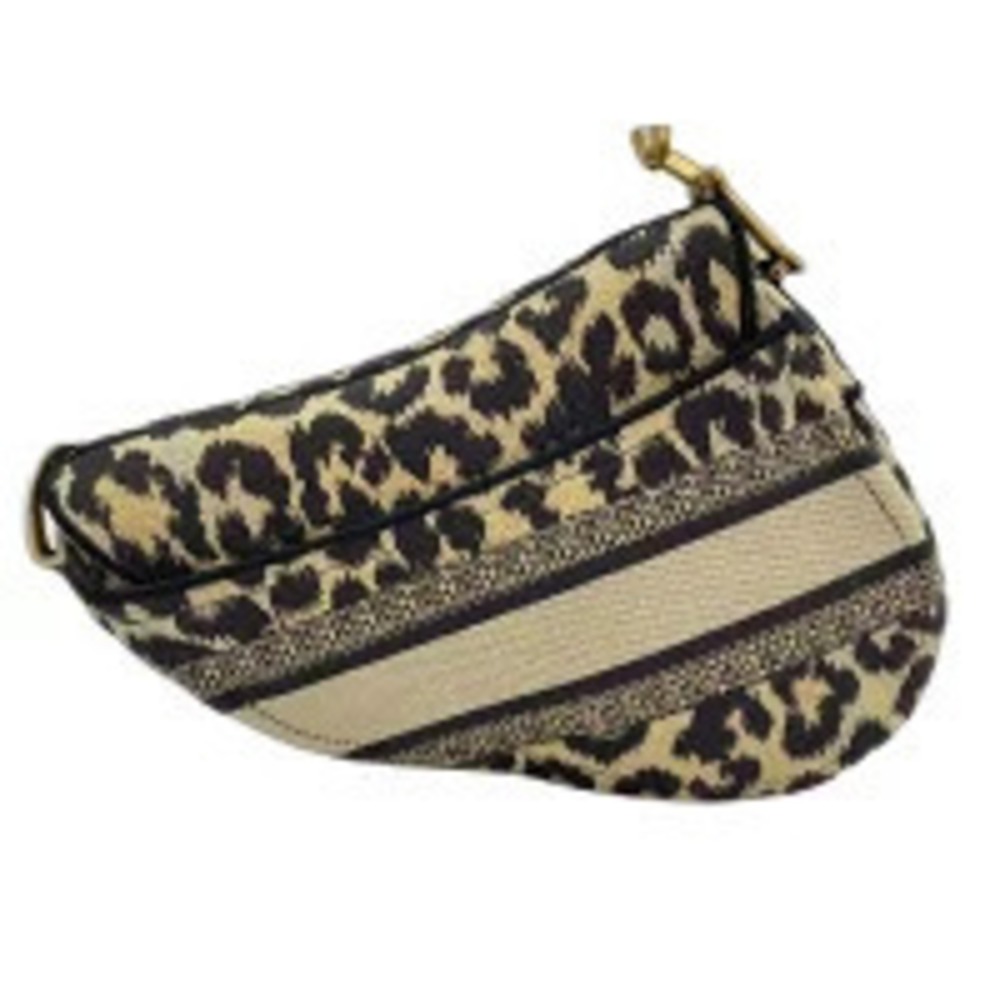 Christian Dior Canvas Saddle Bag Handbag Yellow